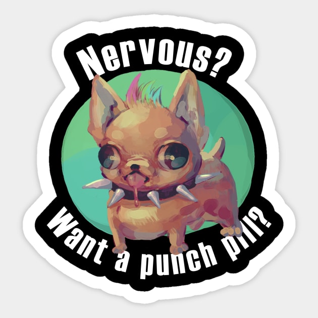 PUNCH PILL (BLACK BG) Sticker by Valvyteen